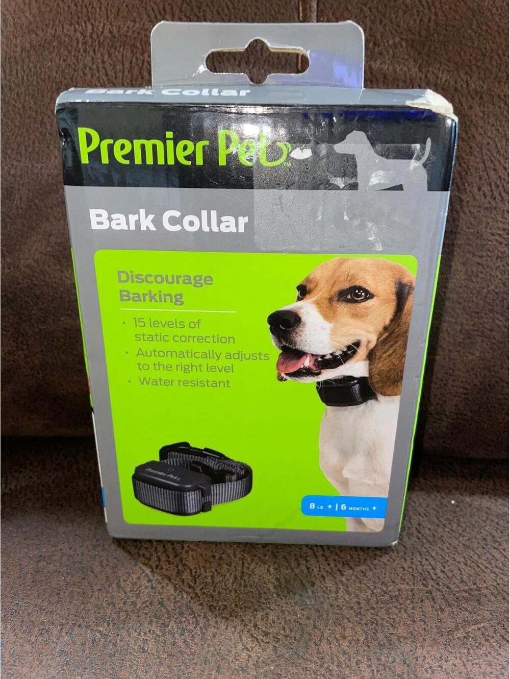 Premier Pet Bark Collar, 8+ Pounds, 15 Levels of Static New In Box